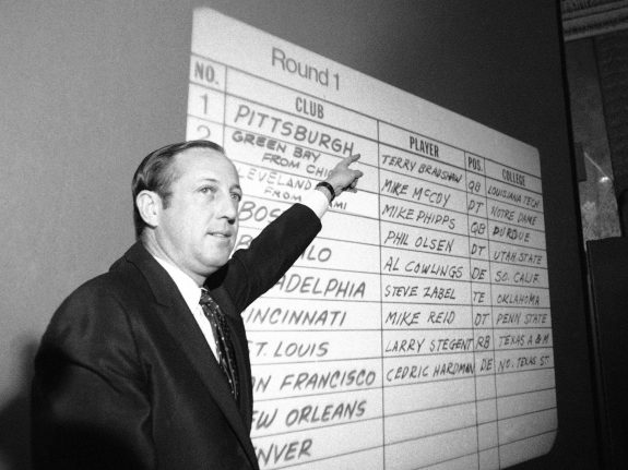 Pete+Rozelle+1970+NFL+Draft+Board